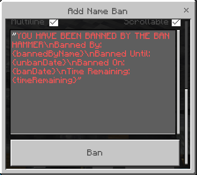 Moderation - Manage Bans - Add Name Ban - Details 2