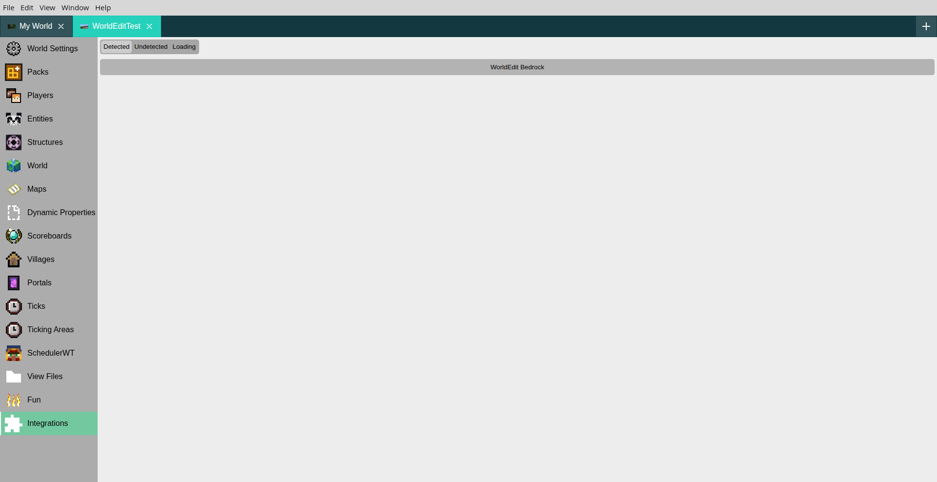 Integrations tab