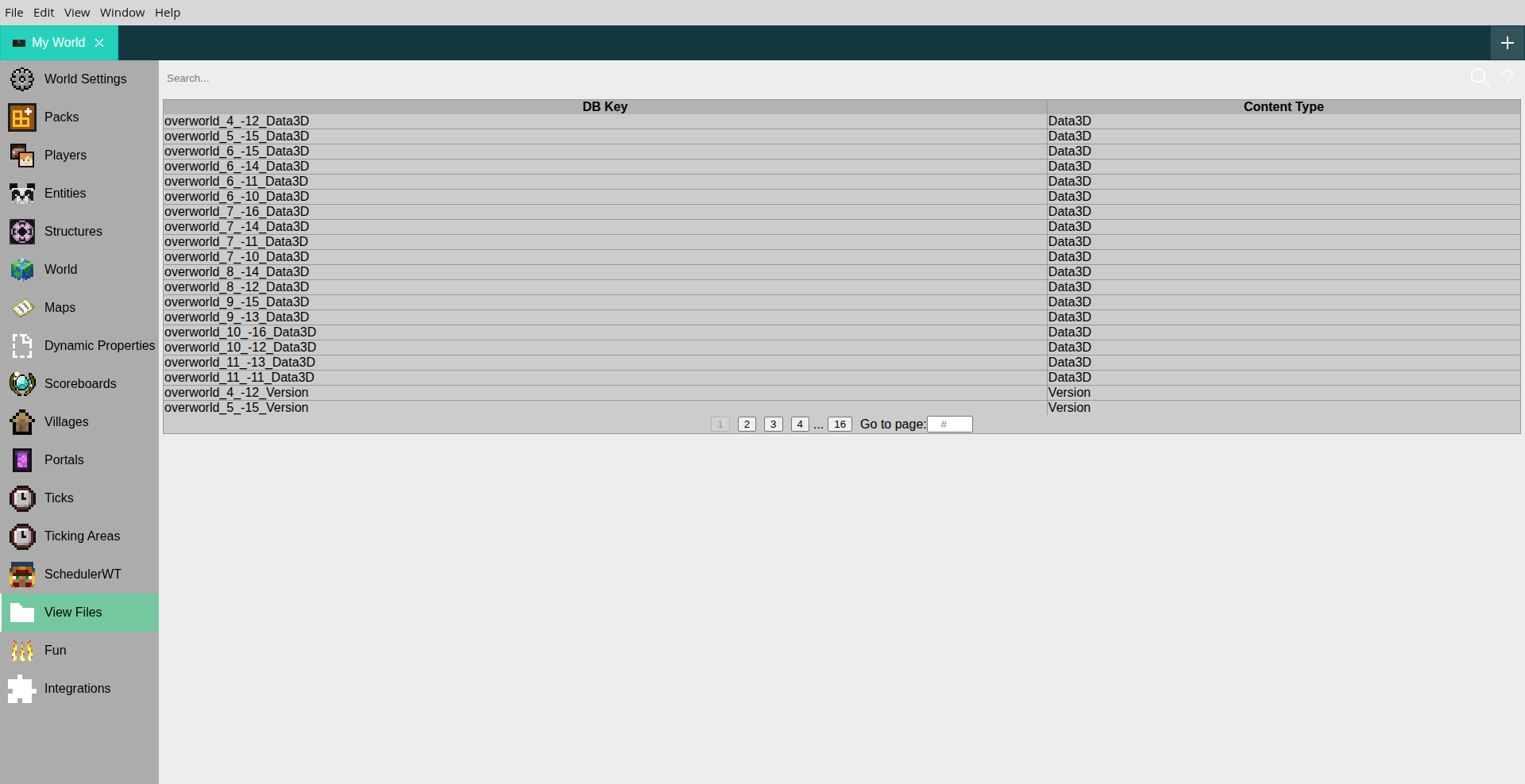 Database view